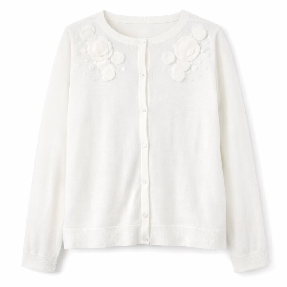 NWT SAG HARBOR Long Sleeve Button Sweater Size M